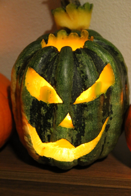 Pumpkin carving and Halloween drink