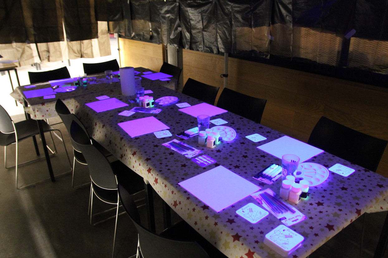 Glow-in-the-dark painting night