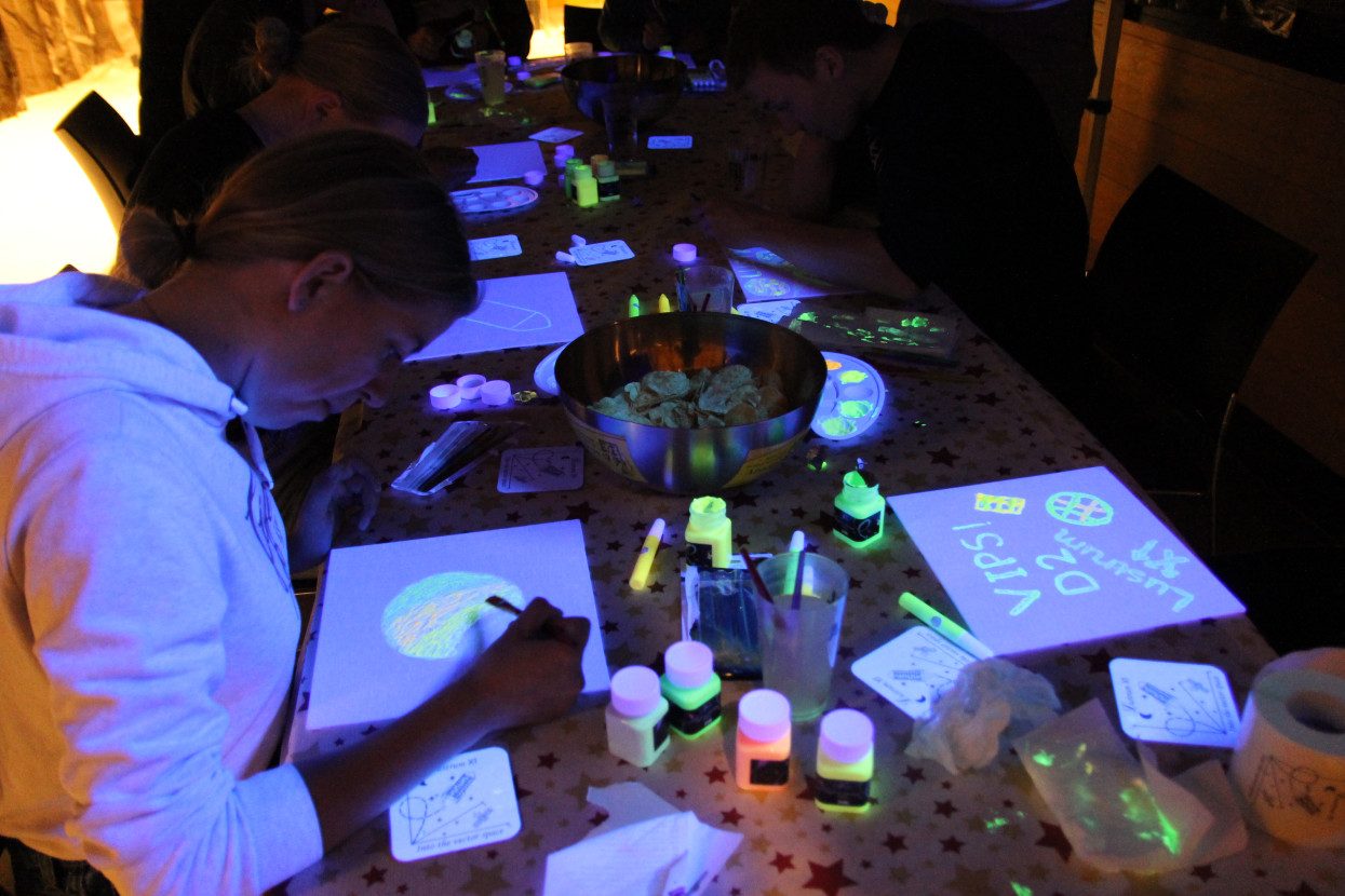 Glow-in-the-dark painting night