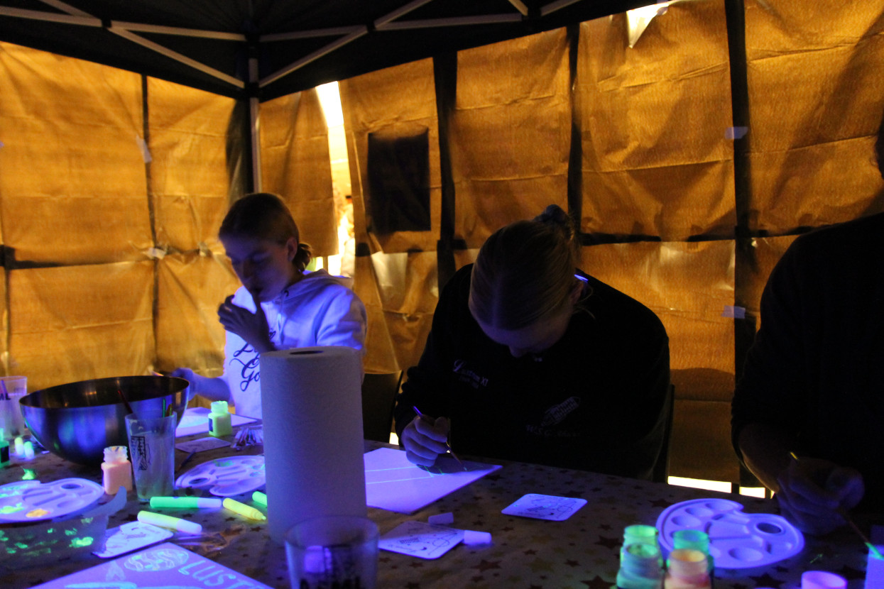 Glow-in-the-dark painting night