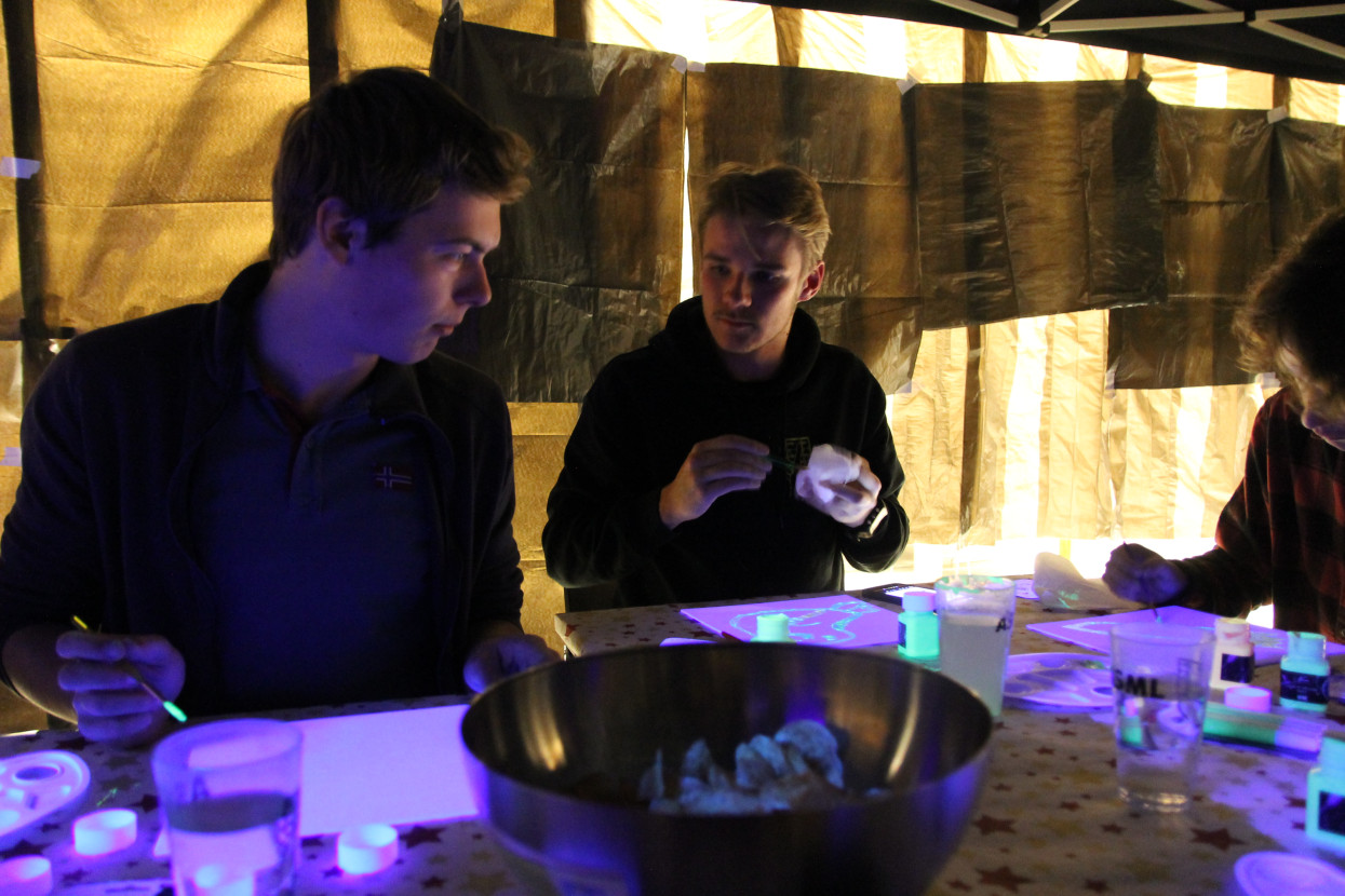 Glow-in-the-dark painting night