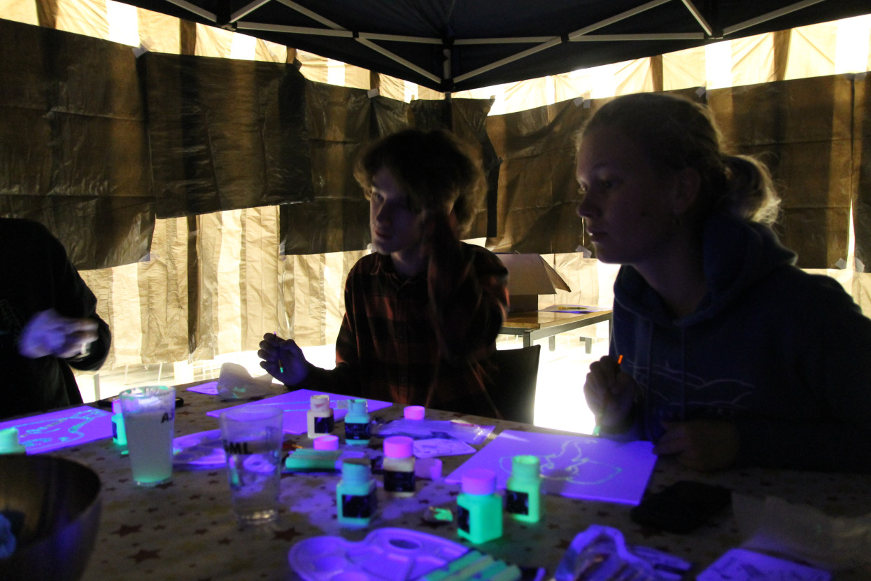 Glow-in-the-dark painting night