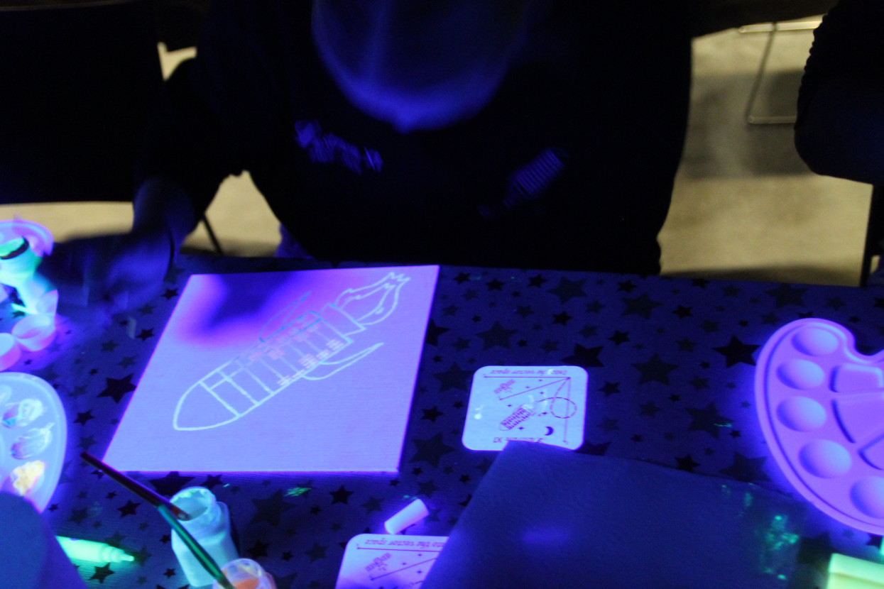 Glow-in-the-dark painting night