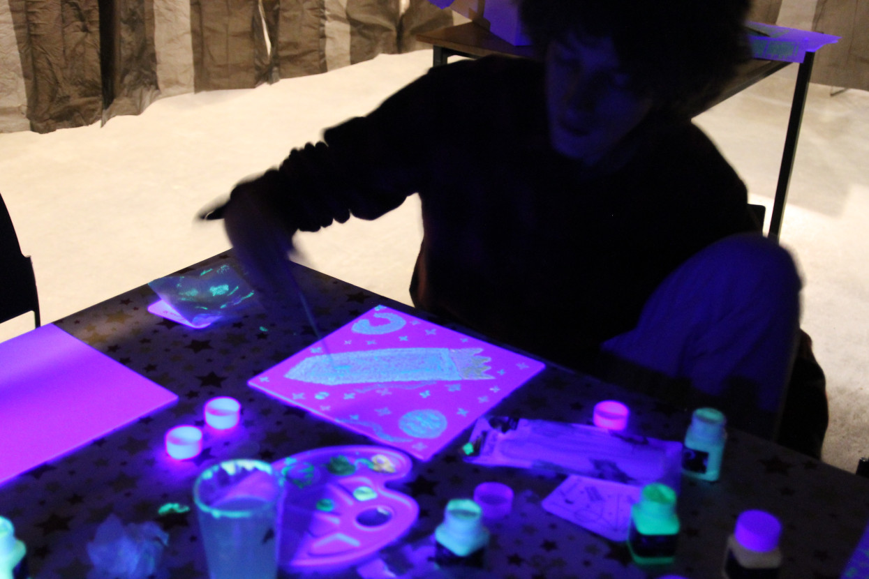 Glow-in-the-dark painting night