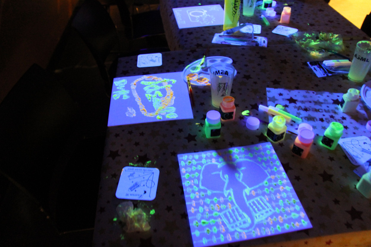 Glow-in-the-dark painting night