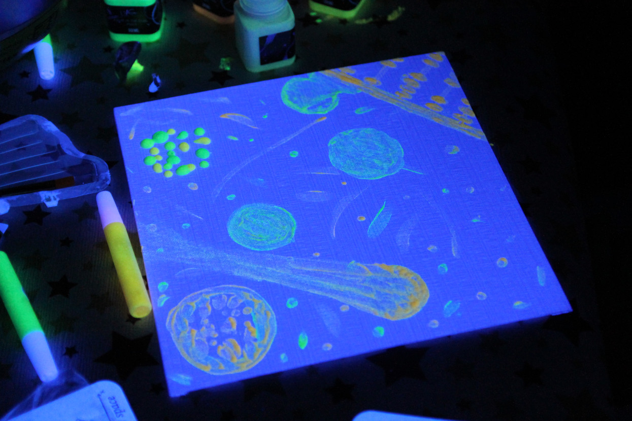Glow-in-the-dark painting night