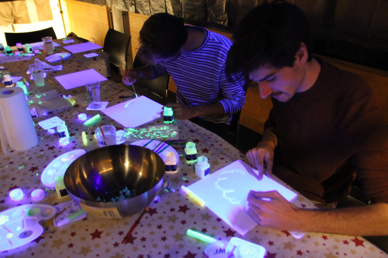 Glow-in-the-dark painting night